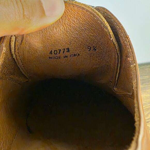 Saks Fifth Avenue Cap Toe Oxford Dress Shoes Brown Leather 9.5 Made in Italy - Picture 10 of 11